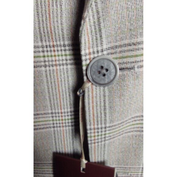 Snover Light Grey Check Blazer Men's Size 40 Modern Tailored Jacket - Picture 7 of 13